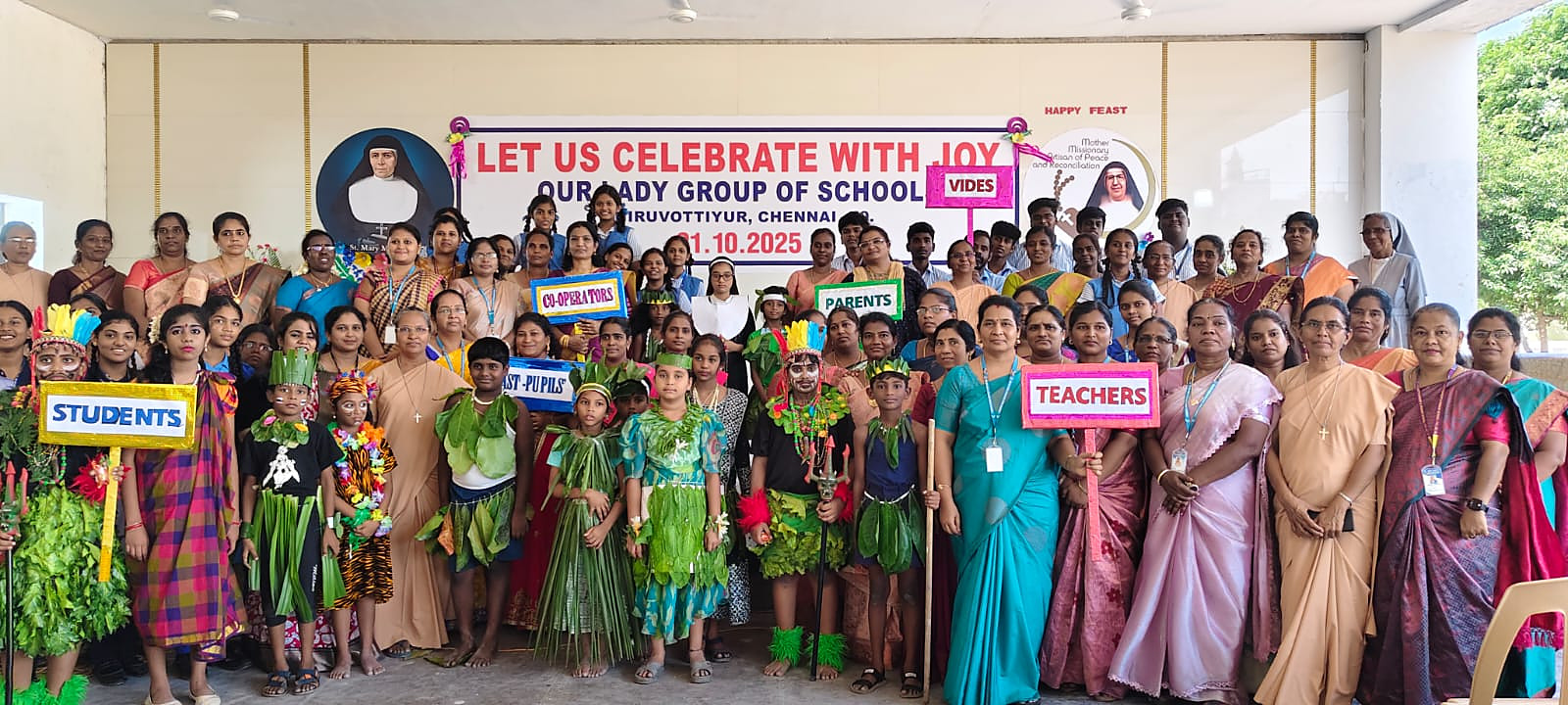 Students, teachers and parents gathered on the school feast day